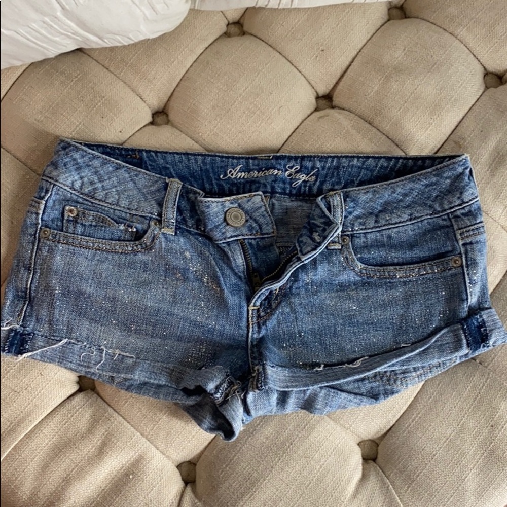 American eagle sparkly jean shorts